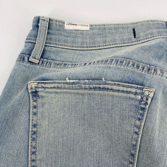 Lovers + Friends Ricky Mid -Rise Skinny Jeans Distressed Faded Step Hem Blue Siz - Picture 11 of 15